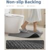 imagePADOOR NonSlip Bath Mat With RubberBacking Braided Absorbent Machine Washable Thin Rug for Bathroom Floor Quick Dry Fits Under Door 17x24 BeigeGrey