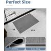 imagePADOOR NonSlip Bath Mat With RubberBacking Braided Absorbent Machine Washable Thin Rug for Bathroom Floor Quick Dry Fits Under Door 17x24 BeigeGrey