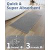 imagePADOOR NonSlip Bath Mat With RubberBacking Braided Absorbent Machine Washable Thin Rug for Bathroom Floor Quick Dry Fits Under Door 17x24 BeigeGrey
