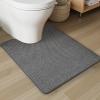 imagePADOOR NonSlip Bath Mat With RubberBacking Braided Absorbent Machine Washable Thin Rug for Bathroom Floor Quick Dry Fits Under Door 17x24 BeigeGrey