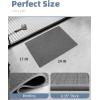 imagePADOOR NonSlip Bath Mat With RubberBacking Braided Absorbent Machine Washable Thin Rug for Bathroom Floor Quick Dry Fits Under Door 17x24 BeigeGrey