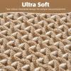 imagePADOORBath MatAbsorbent Rubber Backing Bathroom Mats Rug Quick Dry Thin Bathroom Rugs Fit Under DoorNon Slip Washable Bath Mats for BathroomBath Rug in Front of Sink 20quotx32quot GreyBrown  Cream