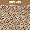 imagePADOORBath MatAbsorbent Rubber Backing Bathroom Mats Rug Quick Dry Thin Bathroom Rugs Fit Under DoorNon Slip Washable Bath Mats for BathroomBath Rug in Front of Sink 20quotx32quot GreyBrown