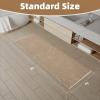 imagePADOORBath MatAbsorbent Rubber Backing Bathroom Mats Rug Quick Dry Thin Bathroom Rugs Fit Under DoorNon Slip Washable Bath Mats for BathroomBath Rug in Front of Sink 20quotx32quot GreyBrown  Cream