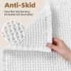 imagePADOORBath MatAbsorbent Rubber Backing Bathroom Mats Rug Quick Dry Thin Bathroom Rugs Fit Under DoorNon Slip Washable Bath Mats for BathroomBath Rug in Front of Sink 20quotx32quot GreyWhite