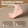 imagePADOORBath MatAbsorbent Rubber Backing Bathroom Mats Rug Quick Dry Thin Bathroom Rugs Fit Under DoorNon Slip Washable Bath Mats for BathroomBath Rug in Front of Sink 20quotx32quot GreyBrown