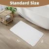 imagePADOORBath MatAbsorbent Rubber Backing Bathroom Mats Rug Quick Dry Thin Bathroom Rugs Fit Under DoorNon Slip Washable Bath Mats for BathroomBath Rug in Front of Sink 20quotx32quot GreyWhite