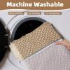 imagePADOORBath MatAbsorbent Rubber Backing Bathroom Mats Rug Quick Dry Thin Bathroom Rugs Fit Under DoorNon Slip Washable Bath Mats for BathroomBath Rug in Front of Sink 20quotx32quot GreyBrown  Cream
