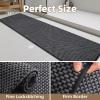 imagePADOORBath MatSuper Absorbent Chenille Bathroom MatsRubber Backed Bath Mats for Bathroom Non Slip Machine Washable Bathroom Rugs Front of BathtubShower RoomSink1728 DarkgreyampampBlackDarkgreyblack