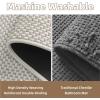 imagePADOORBath MatSuper Absorbent Chenille Bathroom MatsRubber Backed Bath Mats for Bathroom Non Slip Machine Washable Bathroom Rugs Front of BathtubShower RoomSink1728 DarkgreyampampBlackBeigecream