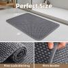 imagePADOORBath MatSuper Absorbent Chenille Bathroom MatsRubber Backed Bath Mats for Bathroom Non Slip Machine Washable Bathroom Rugs Front of BathtubShower RoomSink1728 DarkgreyampampBlackDarkgreygrey