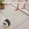 imagePADOORBath MatSuper Absorbent Chenille Bathroom MatsRubber Backed Bath Mats for Bathroom Non Slip Machine Washable Bathroom Rugs Front of BathtubShower RoomSink1728 DarkgreyampampBlackBeigecream