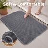 imagePADOORBath MatSuper Absorbent Chenille Bathroom MatsRubber Backed Bath Mats for Bathroom Non Slip Machine Washable Bathroom Rugs Front of BathtubShower RoomSink1728 DarkgreyampampBlackDarkgreygrey