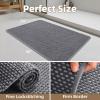 imagePADOORBath MatSuper Absorbent Chenille Bathroom MatsRubber Backed Bath Mats for Bathroom Non Slip Machine Washable Bathroom Rugs Front of BathtubShower RoomSink1728 DarkgreyampampBlackDarkgreygrey