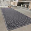 imagePADOORBath MatSuper Absorbent Chenille Bathroom MatsRubber Backed Bath Mats for Bathroom Non Slip Machine Washable Bathroom Rugs Front of BathtubShower RoomSink1728 DarkgreyampampBlackDarkgreygrey