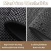 imagePADOORBath MatSuper Absorbent Chenille Bathroom MatsRubber Backed Bath Mats for Bathroom Non Slip Machine Washable Bathroom Rugs Front of BathtubShower RoomSink1728 DarkgreyampampBlackDarkgreyblack