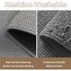 imagePADOORBath MatSuper Absorbent Chenille Bathroom MatsRubber Backed Bath Mats for Bathroom Non Slip Machine Washable Bathroom Rugs Front of BathtubShower RoomSink1728 DarkgreyampampBlackGreybeige
