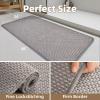 imagePADOORBath MatSuper Absorbent Chenille Bathroom MatsRubber Backed Bath Mats for Bathroom Non Slip Machine Washable Bathroom Rugs Front of BathtubShower RoomSink1728 DarkgreyampampBlackGreybeige