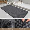 imagePADOORBath MatSuper Absorbent Chenille Bathroom MatsRubber Backed Bath Mats for Bathroom Non Slip Machine Washable Bathroom Rugs Front of BathtubShower RoomSink1728 DarkgreyampampBlackDarkgreyblack