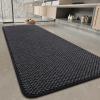 imagePADOORBath MatSuper Absorbent Chenille Bathroom MatsRubber Backed Bath Mats for Bathroom Non Slip Machine Washable Bathroom Rugs Front of BathtubShower RoomSink1728 DarkgreyampampBlackDarkgreyblack