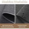 imagePADOORBath MatSuper Absorbent Chenille Bathroom MatsRubber Backed Bath Mats for Bathroom Non Slip Machine Washable Bathroom Rugs Front of BathtubShower RoomSink1728 DarkgreyampampBlackDarkgreygrey