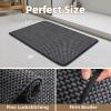 imagePADOORBath MatSuper Absorbent Chenille Bathroom MatsRubber Backed Bath Mats for Bathroom Non Slip Machine Washable Bathroom Rugs Front of BathtubShower RoomSink1728 DarkgreyampampBlackDarkgreyblack