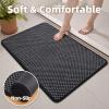 imagePADOORBath MatSuper Absorbent Chenille Bathroom MatsRubber Backed Bath Mats for Bathroom Non Slip Machine Washable Bathroom Rugs Front of BathtubShower RoomSink1728 DarkgreyampampBlackDarkgreyblack