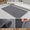 imagePADOORBath MatSuper Absorbent Chenille Bathroom MatsRubber Backed Bath Mats for Bathroom Non Slip Machine Washable Bathroom Rugs Front of BathtubShower RoomSink1728 DarkgreyampampBlackDarkgreygrey