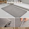 imagePADOORBath MatSuper Absorbent Chenille Bathroom MatsRubber Backed Bath Mats for Bathroom Non Slip Machine Washable Bathroom Rugs Front of BathtubShower RoomSink1728 DarkgreyampampBlackGreybeige