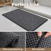imagePADOORBath MatSuper Absorbent Chenille Bathroom MatsRubber Backed Bath Mats for Bathroom Non Slip Machine Washable Bathroom Rugs Front of BathtubShower RoomSink1728 DarkgreyampampBlackDarkgreyblack