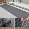 imagePADOORBath MatSuper Absorbent Chenille Bathroom MatsRubber Backed Bath Mats for Bathroom Non Slip Machine Washable Bathroom Rugs Front of BathtubShower RoomSink1728 DarkgreyampampBlackDarkgreygrey