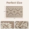 imagePADOORWaffle Bath Mat 24quotx36quotSuper Absorbent Bath Mats for Bathroom Machine Washable Non Slip Bathroom Rug with Tassels Soft Bathroom Mat for Laundry Room Bedroom Cream ampamp Brown 2x 3Brown