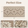 imagePADOORWaffle Bath Mat 24quotx36quotSuper Absorbent Bath Mats for Bathroom Machine Washable Non Slip Bathroom Rug with Tassels Soft Bathroom Mat for Laundry Room Bedroom Cream ampamp Brown 2x 3Brown