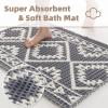 imagePADOORWaffle Bath Mat 24quotx36quotSuper Absorbent Bath Mats for Bathroom Machine Washable Non Slip Bathroom Rug with Tassels Soft Bathroom Mat for Laundry Room Bedroom Cream ampamp Brown 2x 3Grey