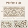 imagePADOORWaffle Bath Mat 24quotx36quotSuper Absorbent Bath Mats for Bathroom Machine Washable Non Slip Bathroom Rug with Tassels Soft Bathroom Mat for Laundry Room Bedroom Cream ampamp Brown 2x 3Cream