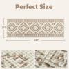 imagePADOORWaffle Bath Mat 24quotx36quotSuper Absorbent Bath Mats for Bathroom Machine Washable Non Slip Bathroom Rug with Tassels Soft Bathroom Mat for Laundry Room Bedroom Cream ampamp Brown 2x 3Cream