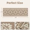 imagePADOORWaffle Bath Mat 24quotx36quotSuper Absorbent Bath Mats for Bathroom Machine Washable Non Slip Bathroom Rug with Tassels Soft Bathroom Mat for Laundry Room Bedroom Cream ampamp Brown 2x 3Brown