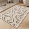 imagePADOORWaffle Bath Mat 24quotx36quotSuper Absorbent Bath Mats for Bathroom Machine Washable Non Slip Bathroom Rug with Tassels Soft Bathroom Mat for Laundry Room Bedroom Cream ampamp Brown 2x 3Cream