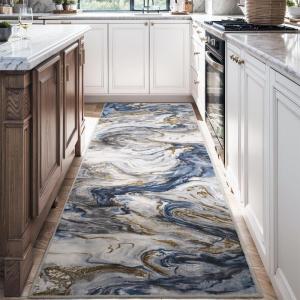 image5x7 Area Rugs for Living Room Modern Abstract Rug for Bedroom Contemporary Machine Washable Rug Large Stain Resistant Carpet for Dining Room Playroom Home Office Pet ampamp Kids FriendlyBlue