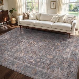 image5x7 Area Rugs for Living Room Modern Abstract Rug for Bedroom Contemporary Machine Washable Rug Large Stain Resistant Carpet for Dining Room Playroom Home Office Pet ampamp Kids FriendlyVintage Grey