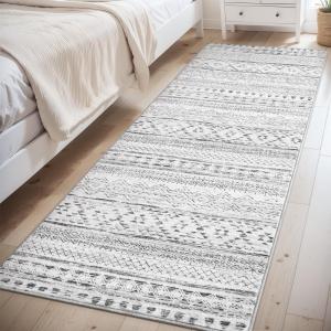 image8x10 Neutral Boho Area Rug for Living Room Bedroom ampamp Dining  Soft Washable Indoor BrownBlack