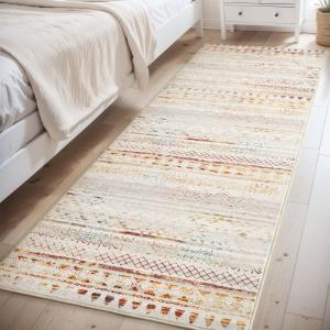 image8x10 Neutral Boho Area Rug for Living Room Bedroom ampamp Dining  Soft Washable Indoor BrownMulticolor