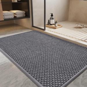 imagePADOORBath MatSuper Absorbent Chenille Bathroom MatsRubber Backed Bath Mats for Bathroom Non Slip Machine Washable Bathroom Rugs Front of BathtubShower RoomSink1728 DarkgreyampampBlackDarkgreygrey