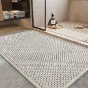imagePADOORBath MatSuper Absorbent Chenille Bathroom MatsRubber Backed Bath Mats for Bathroom Non Slip Machine Washable Bathroom Rugs Front of BathtubShower RoomSink1728 DarkgreyampampBlackBeigecream
