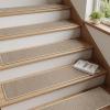 imagePADOOR StairTreads Non Slip 15PCS Stair Treads for Wooden Steps Rubber Backing Indoor Carpet Stair Treads Residue Free Stair Runner Durable StairCarpet Treads for Kids and Dogs 8quotx30quot BeigeBeige