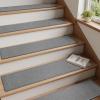 imagePADOOR StairTreads Non Slip 15PCS Stair Treads for Wooden Steps Rubber Backing Indoor Carpet Stair Treads Residue Free Stair Runner Durable StairCarpet Treads for Kids and Dogs 8quotx30quot BeigeGrey
