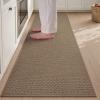 imagePADOOR Kitchen Rugs and Mats Non Slip Washable Super Absorbent Runner Rugs for Kitchen Rubber Backed Kitchen Sink Mats Standing Mat for Floor 17quotx24quot BrownBrown Pattern