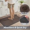 imagePADOOR Kitchen Rugs and Mats Non Slip Washable Super Absorbent Runner Rugs for Kitchen Rubber Backed Kitchen Sink Mats Standing Mat for Floor 17quotx24quot BrownBlue Pattern