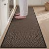 imagePADOOR Kitchen Rugs and Mats Non Slip Washable Super Absorbent Runner Rugs for Kitchen Rubber Backed Kitchen Sink Mats Standing Mat for Floor 17quotx24quot BrownBlack Pattern