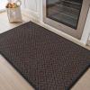 imagePADOOR Kitchen Rugs and Mats Non Slip Washable Super Absorbent Runner Rugs for Kitchen Rubber Backed Kitchen Sink Mats Standing Mat for Floor 17quotx24quot BrownBlue Pattern